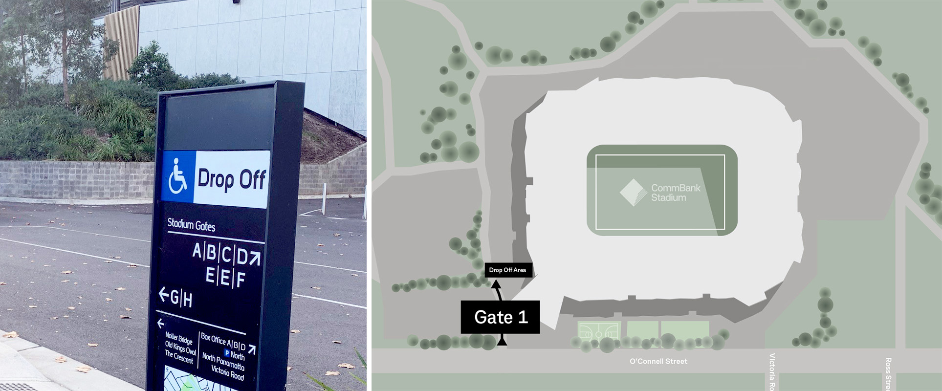 CommBank Stadium Accessible Drop Off Area