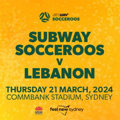 Subway Socceroos v Lebanon CommBank Stadium
